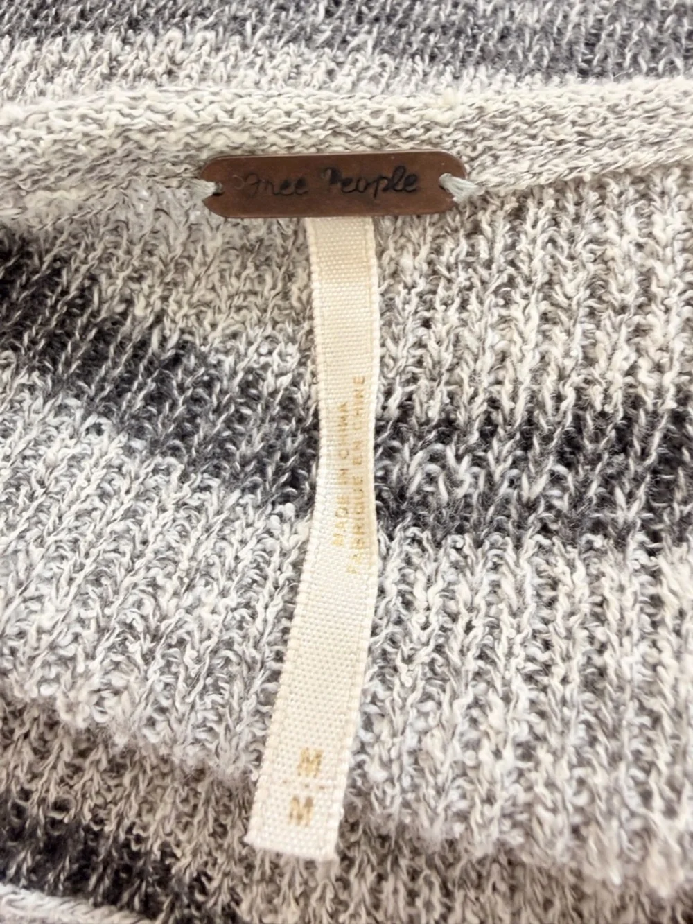 Free People gray striped oversized tunic sweater